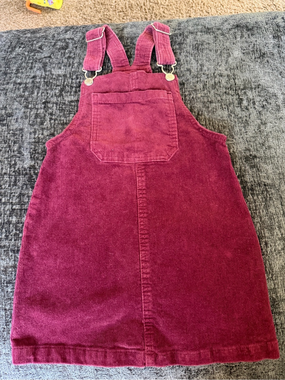 Art Class Girls Burgundy Corduroy Overall Pinafore Dress Size S 6/6X